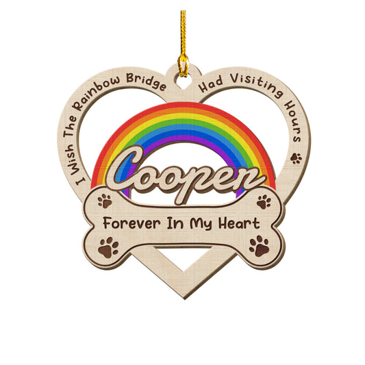 Personalized Pet Memorial Wood Ornament Forever In My Heart