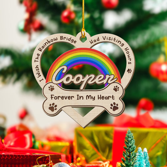 Personalized Pet Memorial Wood Ornament Forever In My Heart