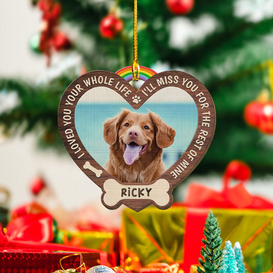 Personalized Pet Memorial Wood Ornament Miss You For The Rest Of Mine