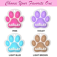 Personalized Pet Tumbler Name Tag With Dog Paw Shape