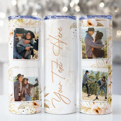 Personalized Photo Skinny Tumbler With Custom Text