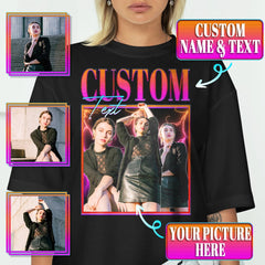 Personalized Photo T-Shirt Custom Text