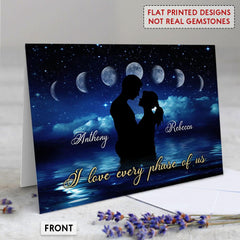 Personalized Romantic Greeting Card For Couple Phase Of Moon