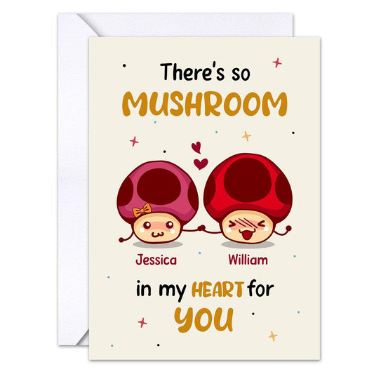 Personalized Romantic Mushroom Pun Greeting Card