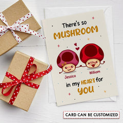 Personalized Romantic Mushroom Pun Greeting Card