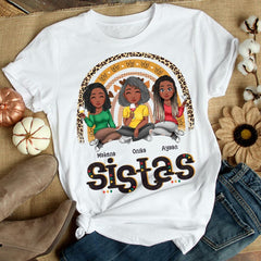 Personalized Sistas Besties Rainbow T-shirt