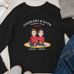 Personalized Sweatshirt For Couple Anniversary Gift Husband Wife