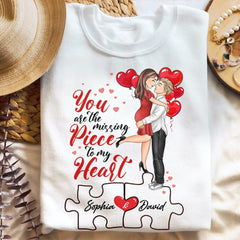 Personalized T-shirt For Couple You Are The Mising Piece To My Heart