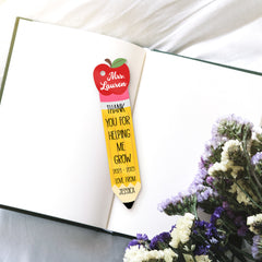 Personalized Teacher Acrylic Bookmark Thank You For Helping Me Grow