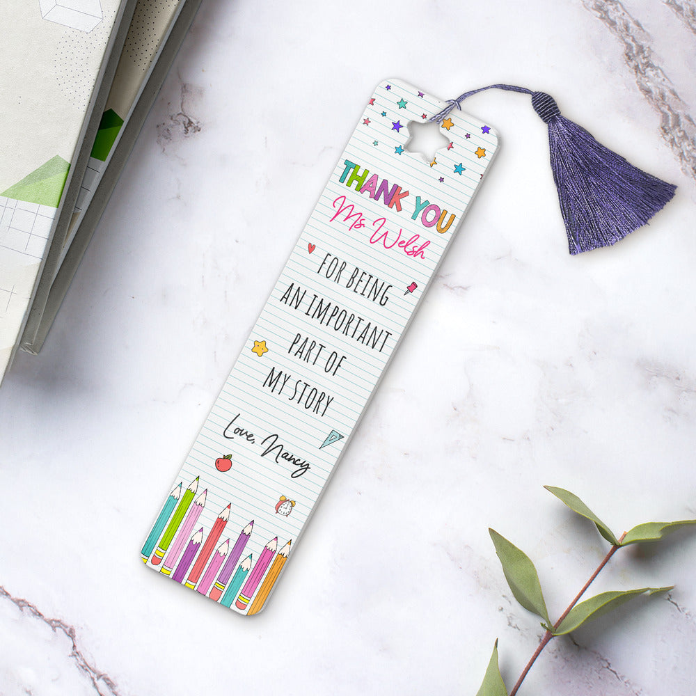 Personalized Teacher Acrylic Bookmark Thank You Gift
