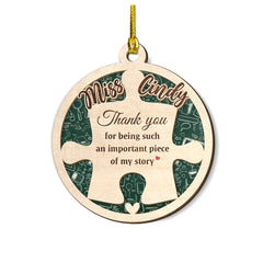 Personalized Teacher Layered Wood Ornament An Important Piece