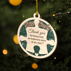 Personalized Teacher Layered Wood Ornament An Important Piece