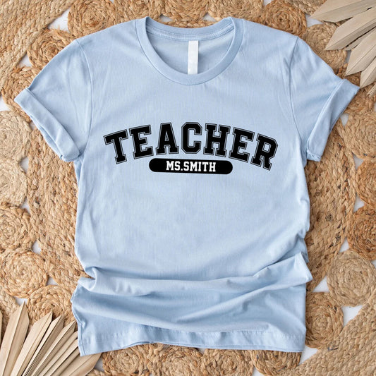 Personalized Teacher T-Shirt With Custom Name