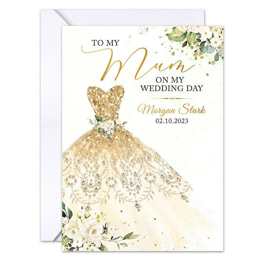 Personalized Thank You Mom Greeting Card On Wedding Day