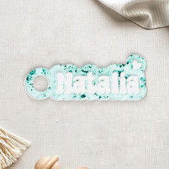 Personalized Tumbler Name Tag With Glitter Border Motifs