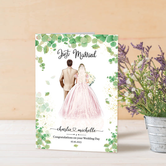 Personalized Wedding Greeting Card Just Married