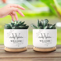 Personalized Wedding Plant Pot Custom Date