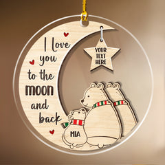 Personalized Polar Bear Family Ornament Acrylic Ornament 2024 for Dad Mom Baby Polar Bear Xmas Ornament Gift Custom Name Parents Kid