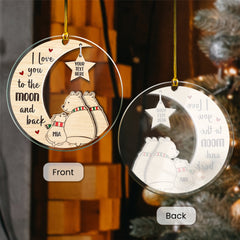 Personalized Polar Bear Family Ornament Acrylic Ornament 2024 for Dad Mom Baby Polar Bear Xmas Ornament Gift Custom Name Parents Kid