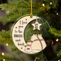 Personalized Polar Bear Family Ornament Acrylic Ornament 2024 for Dad Mom Baby Polar Bear Xmas Ornament Gift Custom Name Parents Kid