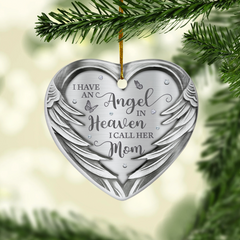 Personalized Memorial Grandma Ornament Custom Photo Ceramic Ornaments 2024 for Grandma Sympathy Gift Loss of Loved One Ornaments Heart Ornaments