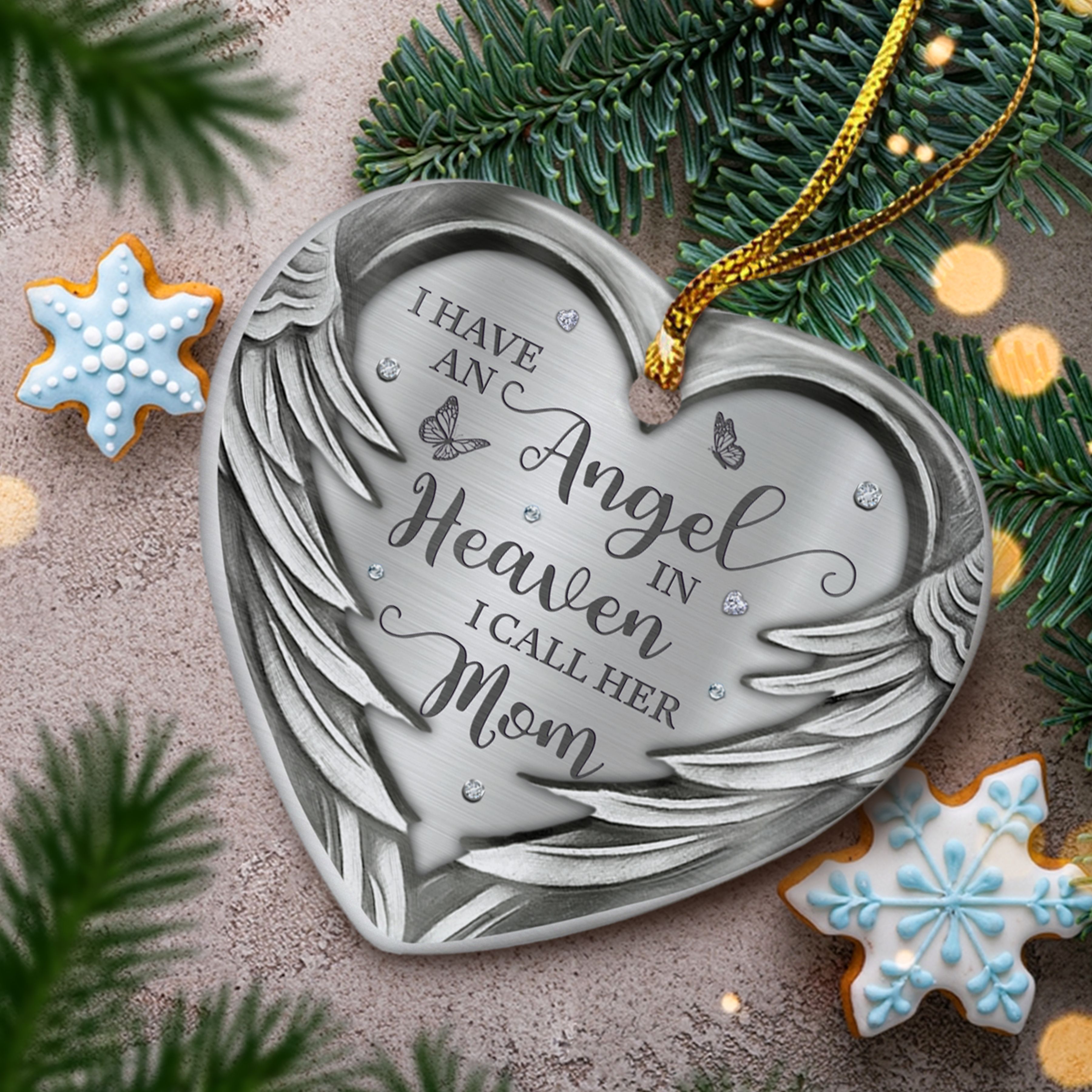 Personalized Memorial Grandma Ornament Custom Photo Ceramic Ornaments 2024 for Grandma Sympathy Gift Loss of Loved One Ornaments Heart Ornaments