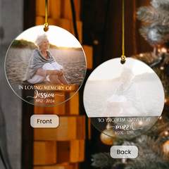 Personalized Memorial Grandma Ornament in Loving Memory Custom Photo Acrylic Ornament 2024 for Customized Grandma Name Ornament