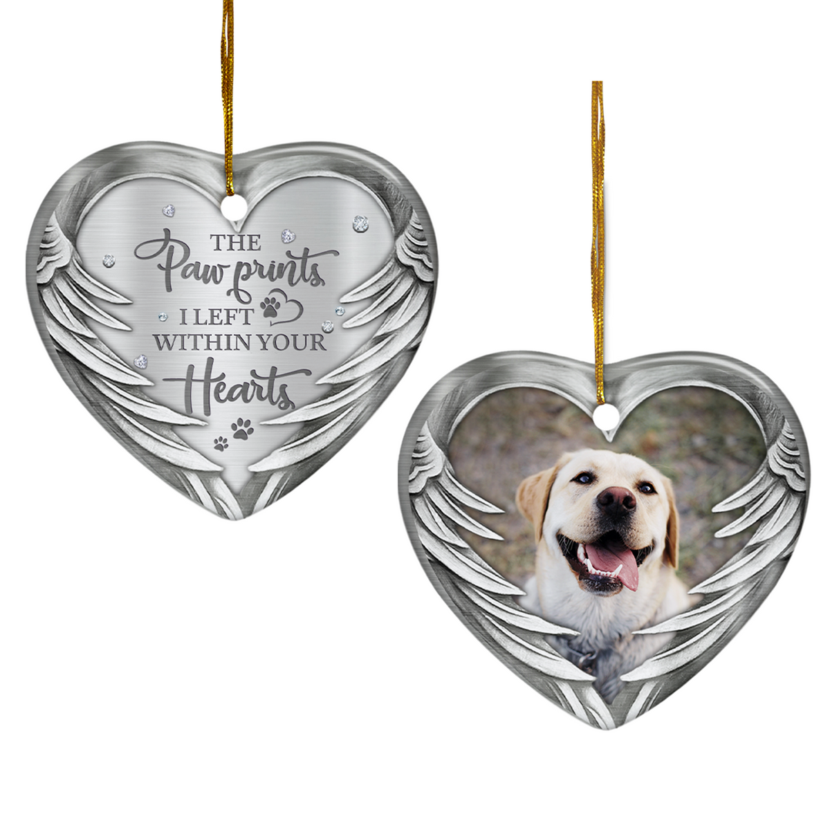 Personalized Dog Memorial Photo Ornament Ceramic Ornaments 2024 for Remembrance Sympathy Gift Dog Memorial Gift Ornament Keepsake Circle Ornaments