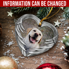 Personalized Dog Memorial Photo Ornament Ceramic Ornaments 2024 for Remembrance Sympathy Gift Dog Memorial Gift Ornament Keepsake Circle Ornaments