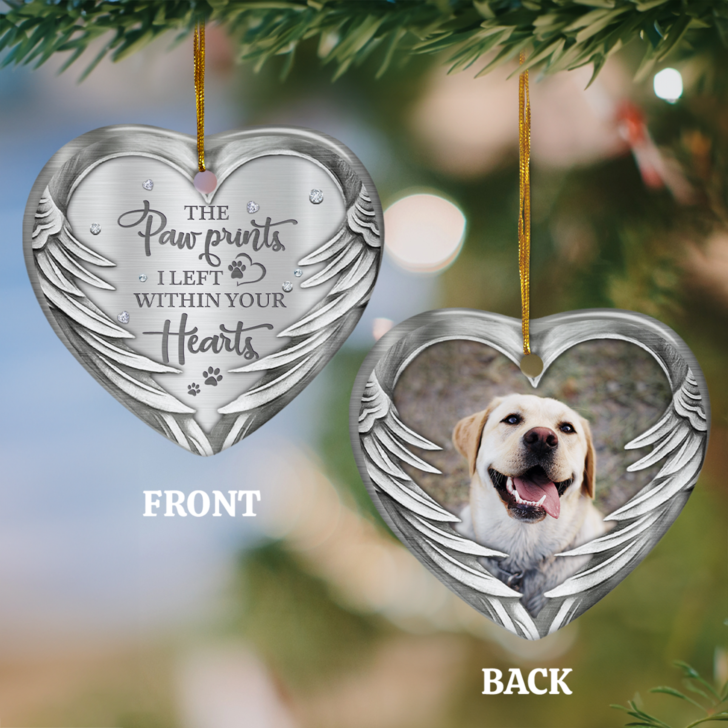 Personalized Dog Memorial Photo Ornament Ceramic Ornaments 2024 for Remembrance Sympathy Gift Dog Memorial Gift Ornament Keepsake Circle Ornaments