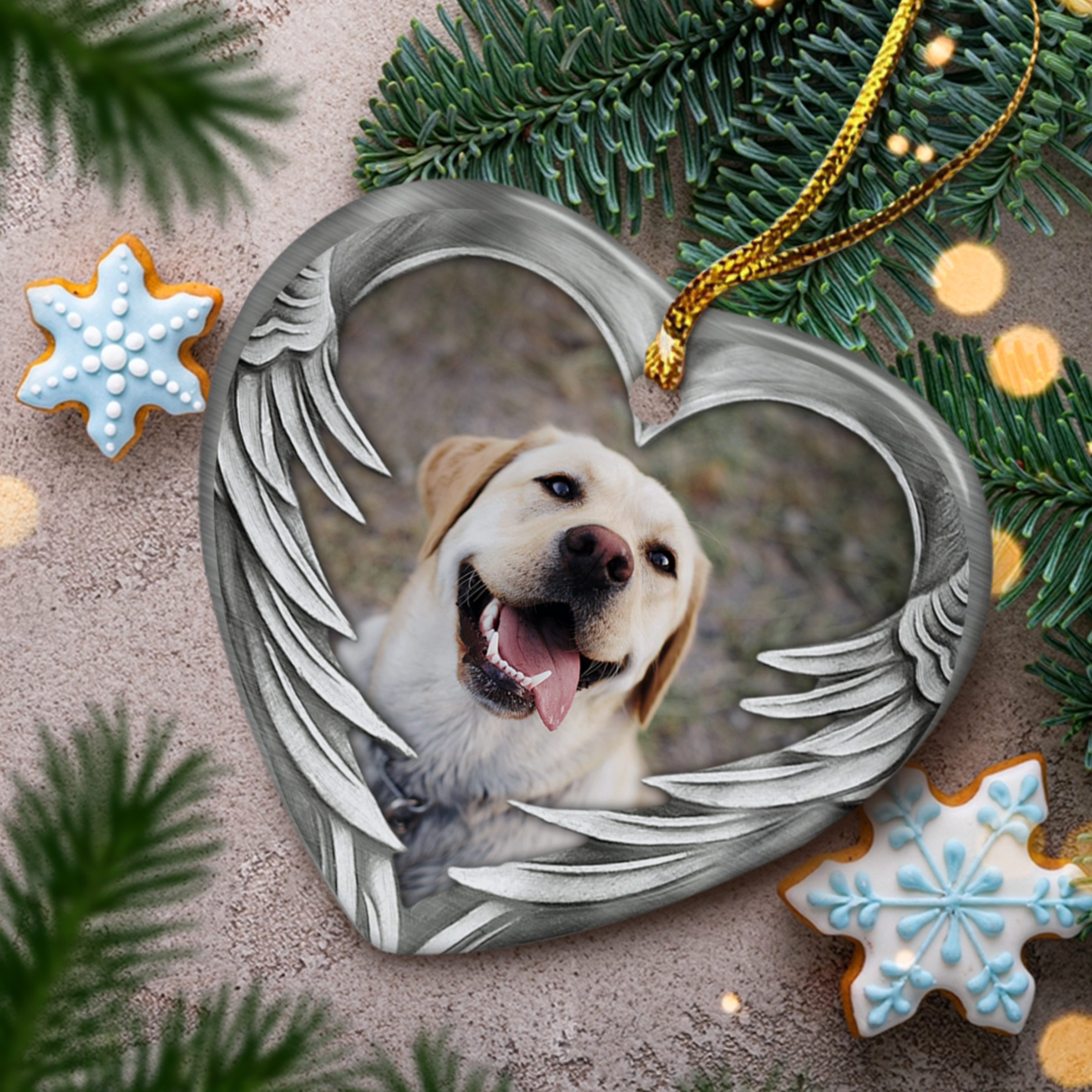 Personalized Dog Memorial Photo Ornament Ceramic Ornaments 2024 for Remembrance Sympathy Gift Dog Memorial Gift Ornament Keepsake Circle Ornaments