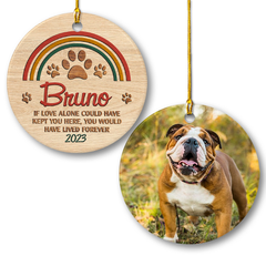 Personalized Dog Ornament Custom Photo Rainbow Bridge Ceramic Ornaments 2024 for Remembrance Sympathy Gift Dog Memorial Gift Ornament Keepsake Circle Ornaments
