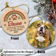 Personalized Dog Ornament Custom Photo Rainbow Bridge Ceramic Ornaments 2024 for Remembrance Sympathy Gift Dog Memorial Gift Ornament Keepsake Circle Ornaments