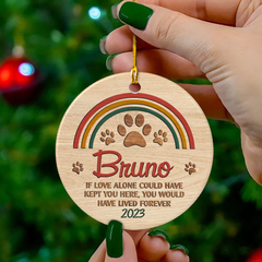 Personalized Dog Ornament Custom Photo Rainbow Bridge Ceramic Ornaments 2024 for Remembrance Sympathy Gift Dog Memorial Gift Ornament Keepsake Circle Ornaments