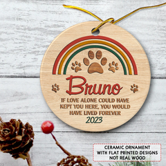 Personalized Dog Ornament Custom Photo Rainbow Bridge Ceramic Ornaments 2024 for Remembrance Sympathy Gift Dog Memorial Gift Ornament Keepsake Circle Ornaments