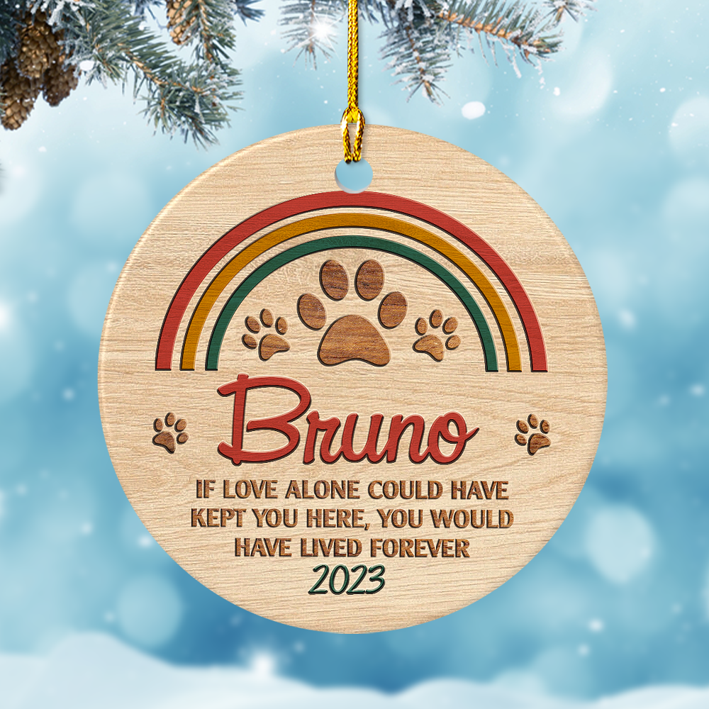 Personalized Dog Ornament Custom Photo Rainbow Bridge Ceramic Ornaments 2024 for Remembrance Sympathy Gift Dog Memorial Gift Ornament Keepsake Circle Ornaments