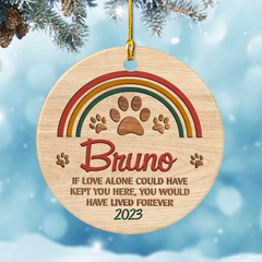 Personalized Dog Ornament Custom Photo Rainbow Bridge Ceramic Ornaments 2024 for Remembrance Sympathy Gift Dog Memorial Gift Ornament Keepsake Circle Ornaments