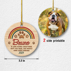 Personalized Dog Ornament Custom Photo Rainbow Bridge Ceramic Ornaments 2024 for Remembrance Sympathy Gift Dog Memorial Gift Ornament Keepsake Circle Ornaments