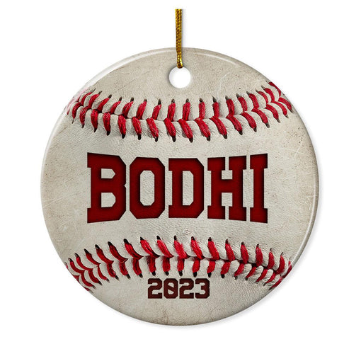 Personalized Baseball Ornament Christmas Custom Name Ceramic Ornaments 2024 for Christmas Tree Gift Baseball Player Decor Custom Xmas Circle Ornaments