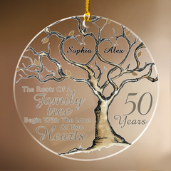 Personalized Anniversary Ornament Married Couple 50th Golden Married Acrylic Ornament 2024 for Xmas Lovers Husband Wife Gift Ideas