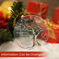 Personalized Anniversary Ornament Married Couple 50th Golden Married Acrylic Ornament 2024 for Xmas Lovers Husband Wife Gift Ideas