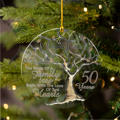 Personalized Anniversary Ornament Married Couple 50th Golden Married Acrylic Ornament 2024 for Xmas Lovers Husband Wife Gift Ideas