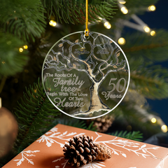 Personalized Anniversary Ornament Married Couple 50th Golden Married Acrylic Ornament 2024 for Xmas Lovers Husband Wife Gift Ideas