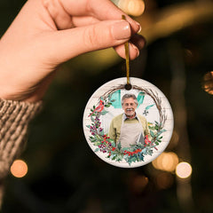 Personalized Dad Mom Memorial Ornament Custom Photo in Loving Memory Ceramic Ornaments 2024 for Loved One Family Members Sympathy Bereavement Circle Ornaments