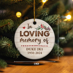 Personalized Dad Mom Memorial Ornament Custom Photo in Loving Memory Ceramic Ornaments 2024 for Loved One Family Members Sympathy Bereavement Circle Ornaments