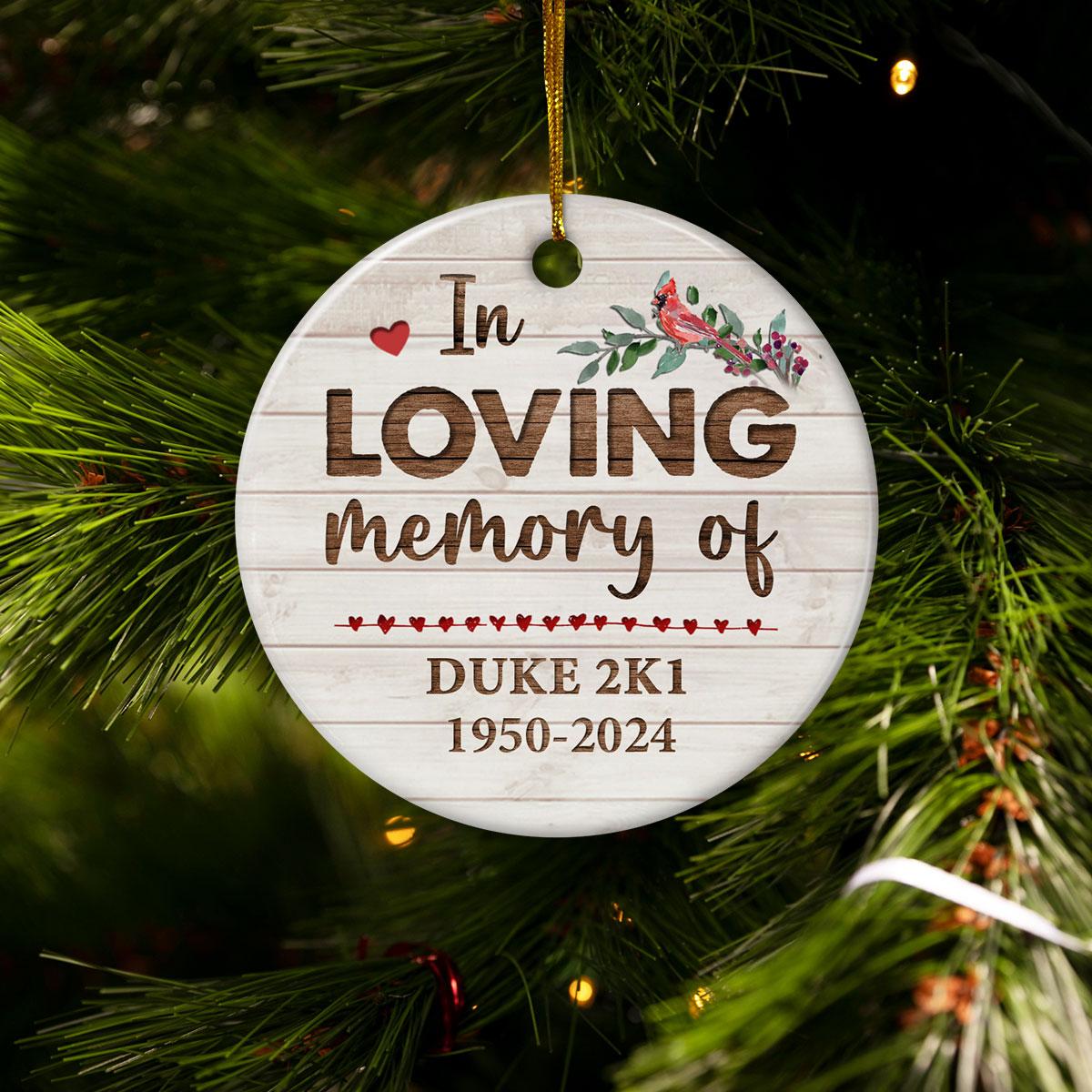 Personalized Dad Mom Memorial Ornament Custom Photo in Loving Memory Ceramic Ornaments 2024 for Loved One Family Members Sympathy Bereavement Circle Ornaments