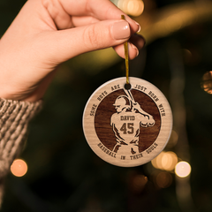 Personalized Baseball Ornament Custom Name Ceramic Ornaments 2024 for Boys Boyfriends Baseball Lovers Christmas Tree Decoration Circle Ornaments