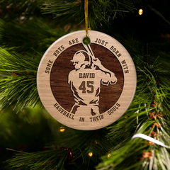 Personalized Baseball Ornament Custom Name Ceramic Ornaments 2024 for Boys Boyfriends Baseball Lovers Christmas Tree Decoration Circle Ornaments