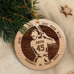 Personalized Baseball Ornament Custom Name Ceramic Ornaments 2024 for Boys Boyfriends Baseball Lovers Christmas Tree Decoration Circle Ornaments