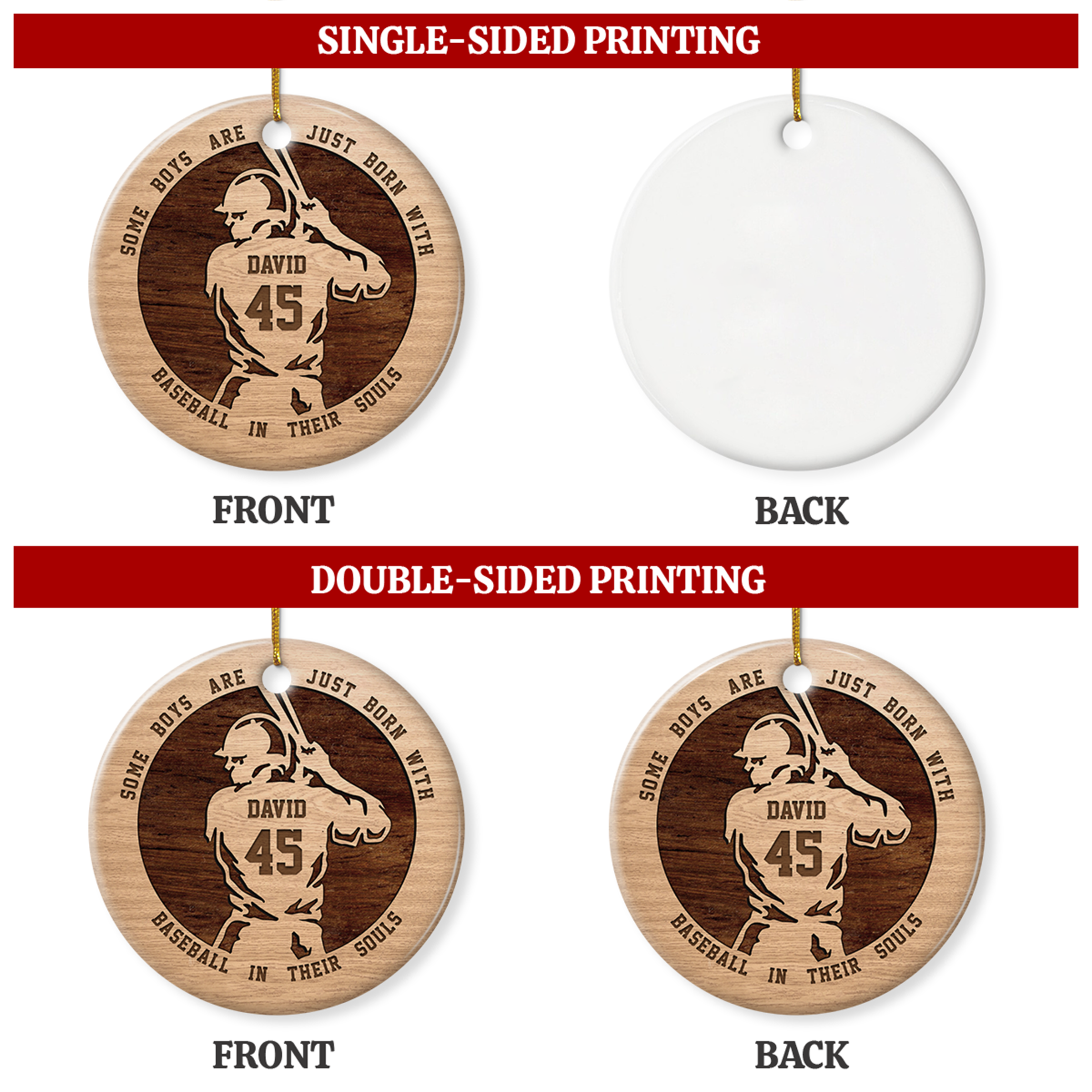 Personalized Baseball Ornament Custom Name Ceramic Ornaments 2024 for Boys Boyfriends Baseball Lovers Christmas Tree Decoration Circle Ornaments